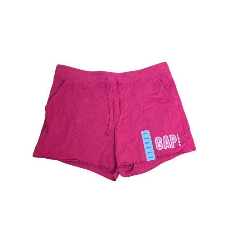 GAP Women's Soft Drawstring Logo Shorts Womens L Hot Pink